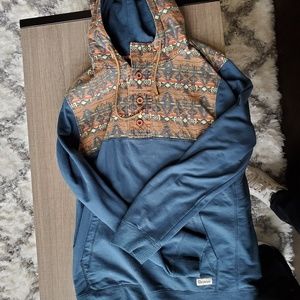 Dravus quarter-button tribal print hoodie